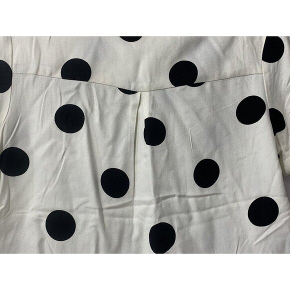 Women's XS Minnie Mouse Polka Dot Embroidered Collar Short Sleeve Blouse - Picture 9 of 13